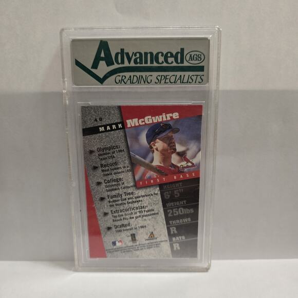 1998 Pinnacle Inside Mark McGwire #40 Advanced Grading Graded 9-Mint - Picture 2 of 2